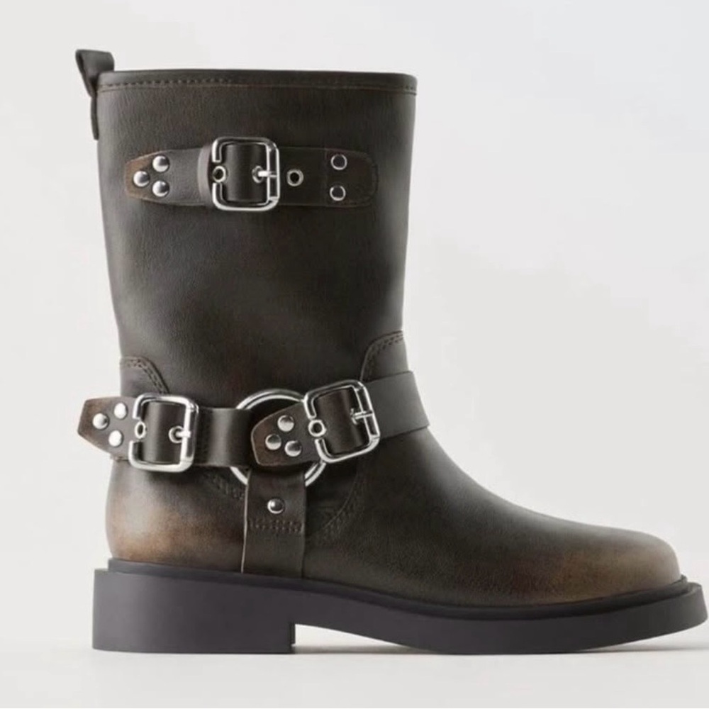 Moto Buckle Mid-Calf Girls Boot Zara